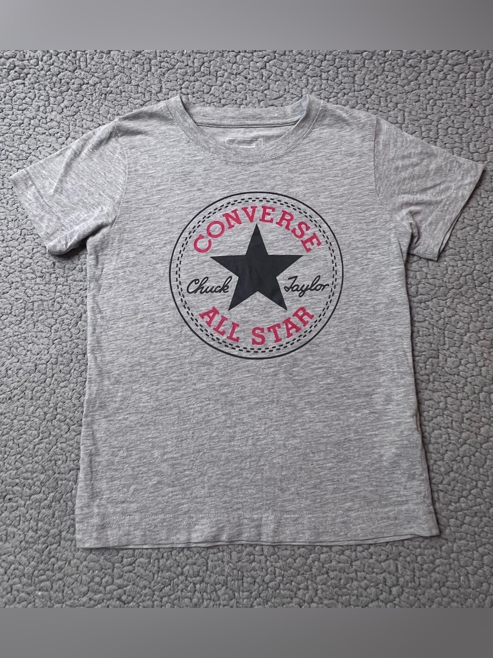 Converse Short Sleeve Gray And Red Graphic Print Little Girls T Shirt Size 7